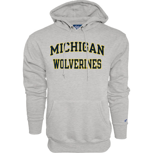 Blue 84 Men's Michigan Wolverines Hoodie Arched Grey, Grey, Large Blue 84 Men's Michigan Wolverines Hoodie Arched Grey, Grey, Large
