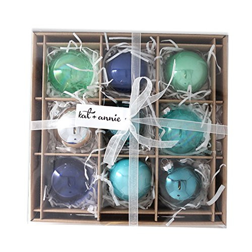 kat + annie 9 Count Shades of Blue Ornament