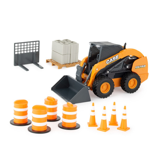 ERTL 1:16 Big Farm Case IH Skid Steer Set with Barrels and Cones