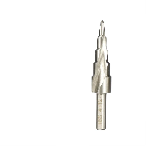 Step Drill bit Step Cone Drill 1pc 4-20mm HSS Step Drilll Bit for Wood Metal Hole Cutter Drilling Tools Spiral Groove Core Drill Bit Hole Saw (Color : 4-12mm 5 Steps)