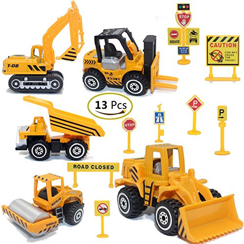Construction Toys Sets, 5 Pieces Mini Vehicles, Including Truck Forklift Bulldozer Road Roller Excavator Dump Truck Tractor,Free-Wheeling Cars for Children Construction Toys Sets, 5 Pieces Mini Vehicles, Including Truck Forklift Bulldozer Road Roller Excavator Dump Truck Tractor,Free-Wheeling Cars for Children