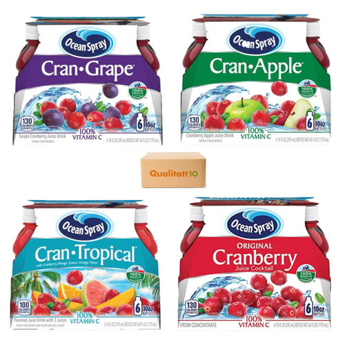 Ocean Spray Cran Tropical Original Cranberry Grape And Apple, Variety Pack 10 fl oz 24 Pack by QUALITATT 10 Ocean Spray Cran Tropical Original Cranberry Grape And Apple, Variety Pack 10 fl oz 24 Pack by QUALITATT 10