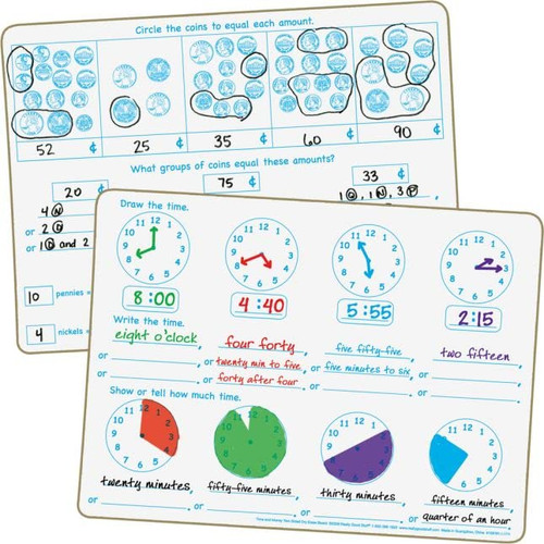 Really Good Stuff Time and Money Two-Sided Dry Erase Board Set
