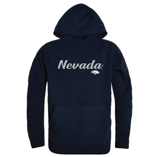 W Republic University of Nevada, Reno Wolf Pack Script Fleece Hoodie Sweatshirts - Navy, Small