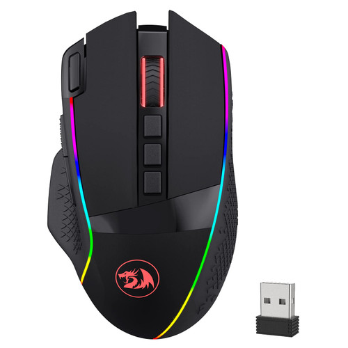 Redragon M991 Wireless Gaming Mouse, 19000 DPI Wired/Wireless Gamer Mouse w/Rapid Fire Key, 9 Macro Buttons, 45-Hour Durable Power Capacity and RGB Backlight for PC/Mac/Laptop Redragon M991 Wireless Gaming Mouse, 19000 DPI Wired/Wireless Gamer Mouse w/Rapid Fire Key, 9 Macro Buttons, 45-Hour Durable Power Capacity and RGB Backlight for PC/Mac/Laptop