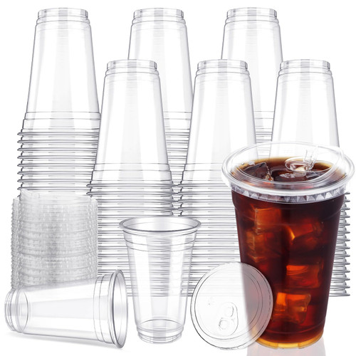 Sliner 200 Pcs 20oz Clear Plastic Cups with Strawless Sip Lids, Disposable Cups with Lids Smoothie Cup for Iced Coffee, Smoothies, Soda, Party Drinks, Bubble Tea, Cold Beverage Sliner 200 Pcs 20oz Clear Plastic Cups with Strawless Sip Lids, Disposable Cups with Lids Smoothie Cup for Iced Coffee, Smoothies, Soda, Party Drinks, Bubble Tea, Cold Beverage