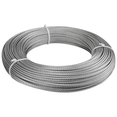 Muzata 300ft 1/8" Wire Rope T316 Stainless Steel Marine Grade for 1/8" Cable Railing System Decking Aircraft Cable Hardware 7x7 Strands Indoor Outdoor DIY Balustrade Hanging WR02, WP1