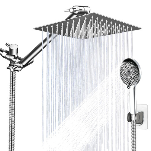 Shower Head System,8"Rain Shower Head with Handheld Spray Combo,High Pressure Rainfall Shower Head Clean Bathroom,Chrome Shower Head System,8"Rain Shower Head with Handheld Spray Combo,High Pressure Rainfall Shower Head Clean Bathroom,Chrome
