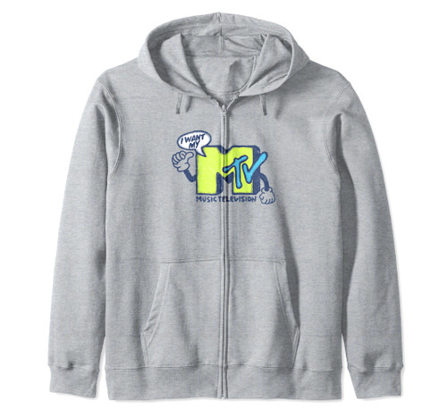 MTV I Want My Cartoon Arms MTV Logo Zip Hoodie MTV I Want My Cartoon Arms MTV Logo Zip Hoodie