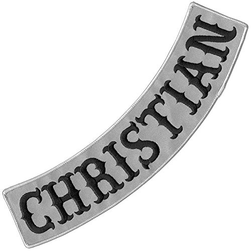 VEGASBEE® CHRISTIAN REFLECTIVE EMBROIDERED IRON-ON PATCH BIKER JACKET DECORATIVE LOW ROCKER 12" USA