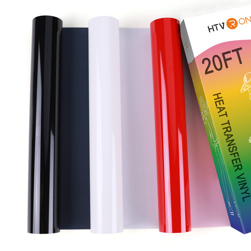 HTVRONT HTV Vinyl Rolls Red Black and White Heat Transfer Vinyl - 12" x 20ft HTV Vinyl for Shirts, Iron on Vinyl for Cricut & Cameo - Easy to Cut & Weed for DIY Heat Vinyl Design HTVRONT HTV Vinyl Rolls Red Black and White Heat Transfer Vinyl - 12" x 20ft HTV Vinyl for Shirts, Iron on Vinyl for Cricut & Cameo - Easy to Cut & Weed for DIY Heat Vinyl Design