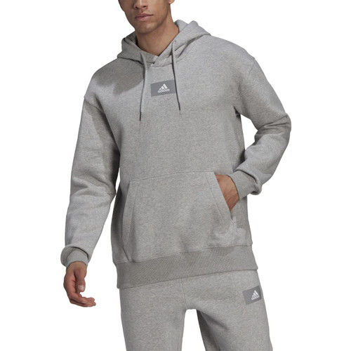 adidas Men's Essentials FEELVIVID Hoodie, Medium Grey Heather, Large