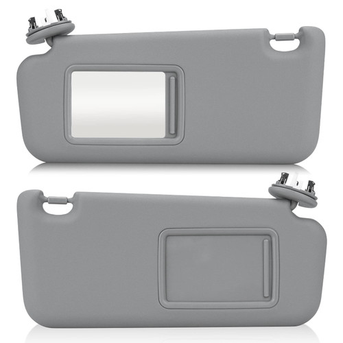Hurotoms Left Driver & Right Passenger Side Sun Visor with Light for Toyota RAV4 2006 2007 2008 2009 2010 2011 2012 2013 Gray Visor Assembly, Replace # 74320-42501-B2, 74310-42452-B2,1 Pair