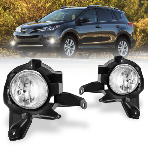AUTOWIKI Driving Fog Lights Lamps Passenger and Driver Side Replacement for 2013-2015 Toyota RAV4 with H16 12V 19W Halogen Bulb & Switch and Wiring Kit (Clear Lens) AUTOWIKI Driving Fog Lights Lamps Passenger and Driver Side Replacement for 2013-2015 Toyota RAV4 with H16 12V 19W Halogen Bulb & Switch and Wiring Kit (Clear Lens)