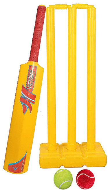 Game of board Plastic Cricket Kit (Size-6) Full Size Cricket Bat +Wicket Set +2 Cricket Balls