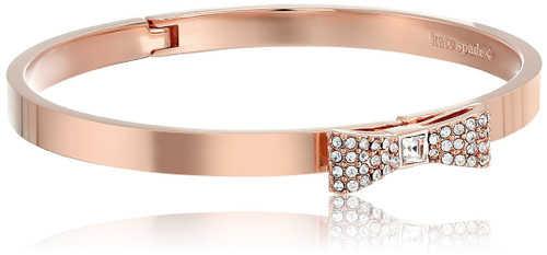 kate spade new york "Ready Set Bow" Pave Rose Gold-Tone Bangle Bracelet