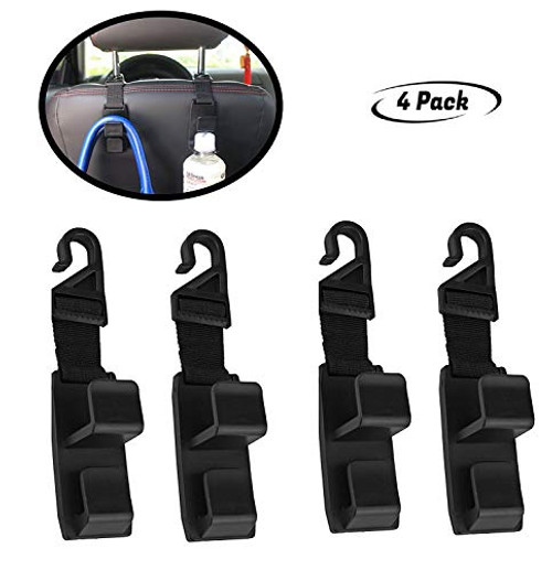 lebogner 4 Pack Car Seat Headrest Hooks Strong and Durable Backseat Headrest Hanger Storage for Handbags, Purses, Coats, and Grocery Bags, Universal Vehicle Car Seat Back Headrest Bottle Holder lebogner 4 Pack Car Seat Headrest Hooks Strong and Durable Backseat Headrest Hanger Storage for Handbags, Purses, Coats, and Grocery Bags, Universal Vehicle Car Seat Back Headrest Bottle Holder