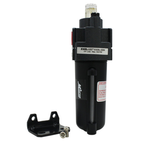 EXELAIR by Milton FRL (Mini) Air Lubricator - 1/4" NPT - Metal Bowl (EX25L-02M)