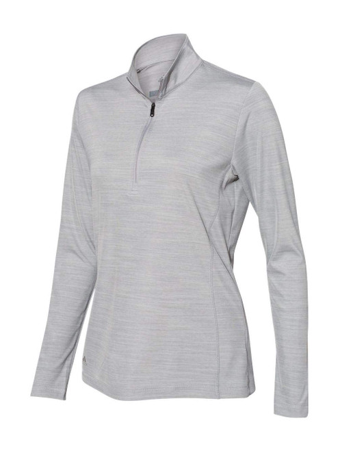 Adidas Women's Lightweight Melange Quarter-Zip Pullover M Mid Grey Melange
