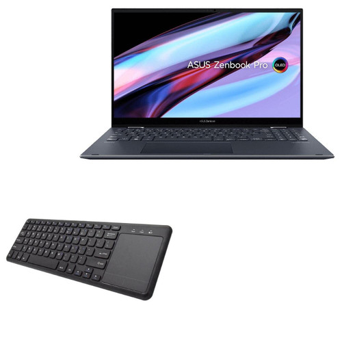 BoxWave Keyboard Compatible with ASUS ZenBook Pro 15 Flip (Q539) (Keyboard by BoxWave) - MediaOne Keyboard with TouchPad, USB Fullsize Keyboard PC Wireless TrackPad - Jet Black