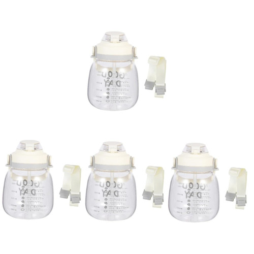VANZACK 4 Sets Sport Bottle portable water dispenser clear plastic container clear bottles water gallon jug exercise water jug wide mouth rubber white water container water carrier kettle