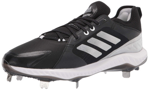 adidas Women's EG5634 Baseball Shoe, Core Black/Silver Metallic/Footwear White, 7