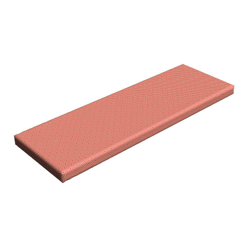 Lunarable Geometric Bench Pad, Eastern Style Diagonal Rhombus Diamond Shapes Checkered Retro Pattern, Standard Size HR Foam Cushion with Decorative Fabric Cover, 45" x 15" x 2", Vermilion Cream