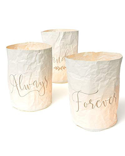 Gartner Studios Grey Script Forever And Always Paper Lanterns, 3 count