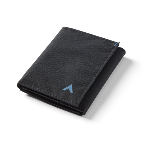 Allett Trifold Wallet, Jet Black | Nylon, RFID Blocking | Slim, Minimalist, Water Resistant, Thin, Front Pocket | Holds 2-12 Cards, Flat Bills, Receipts & Coins | For Men & Women | Made in the USA