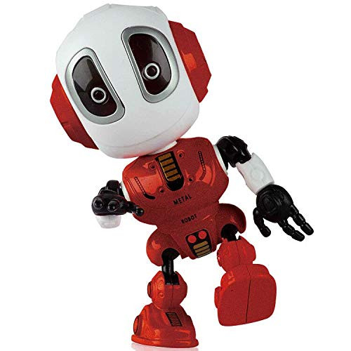 Sopu Talking Robot Toys Repeats What You Say Kids Robot Toy Metal Mini Body Robot with Repeats Your Voice, Colorful Flashing Lights and Cool Sounds Robot Interactive Toy for Boys and Girls Gift (Red)