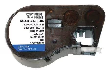 Label Cartridge, Black/Clear, Vinyl
