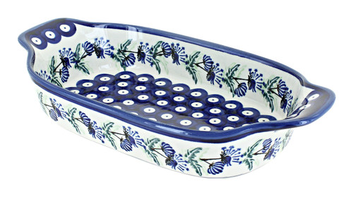 Blue Rose Polish Pottery Sweet Annie Rectangular Serving Dish