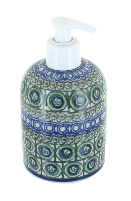 Blue Rose Polish Pottery Indigo Soap Dispenser