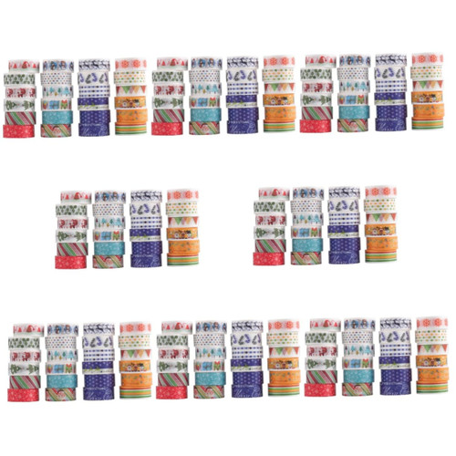 EXCEART 192 Rolls Christmas Washi Tape Snowflake Xmas Tree Washi Tape Christmas Envelope Stickers Rainbow Tapes Homemade Stickers DIY Tapes Gift Tape Hand Account Scrapbook Japanese Paper