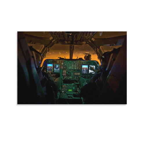 B-1 Bomber Cockpit Poster Retro Creative Aircraft Cockpit Flight Deck Art Canvas Print Decoration Co Canvas Wall Art Prints for Wall Decor Room Decor Bedroom Decor Gifts 24x36inch(60x90cm) Unframe-s