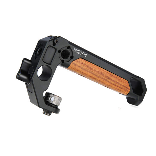 NICEYRIG Top Handle for ARRI 3/8 '' Thread with 15mm Rod Clamp, DSLR Camera Wooden Grip for Cage Rig - 348 NICEYRIG Top Handle for ARRI 3/8 '' Thread with 15mm Rod Clamp, DSLR Camera Wooden Grip for Cage Rig - 348