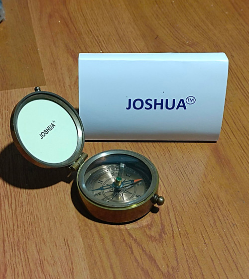 Joshua Vintage Brass Sundial Compass/Directional Magnetic Compass for Navigation/Sundial Pocket Compass for Camping, Hiking, Touring. (Sundial with Wooden Box) Joshua Vintage Brass Sundial Compass/Directional Magnetic Compass for Navigation/Sundial Pocket Compass for Camping, Hiking, Touring. (Sundial with Wooden Box)