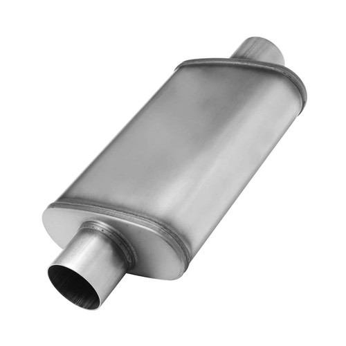 ALFLOW 2.5 inch Inlet/Outlet Exhaust Muffler, Straight-Through Performance Race Muffler Resonator with Universal Stainless Steel for Cars, Trucks