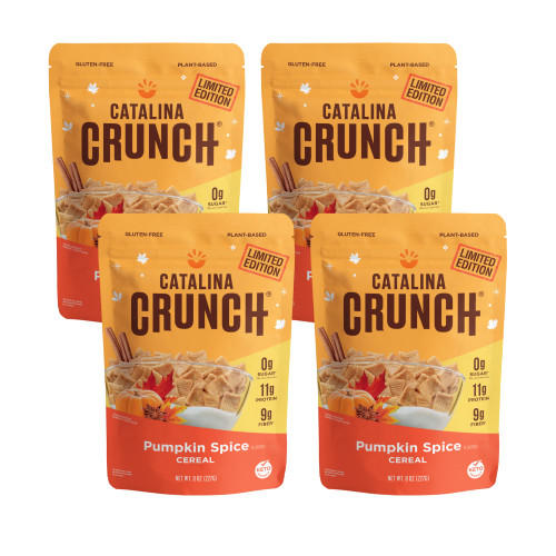 Catalina Crunch Keto Cereal | Low Carb, Zero Sugar, Gluten & Grain Free, Fiber | Keto Snacks, Vegan Snacks, Protein Breakfast Cereal & Snack | Keto Friendly Foods (Pumpkin Spice (Pack of 4))