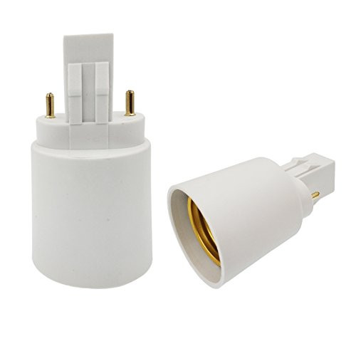 E-Simpo 10pcs GX23 to E26 Light Socket Adapter GX23 to E26/e27 Lamp Base Converter, 2Pin Light Sockets Adapter Double Tab.2P in Parallel (10-Pack)