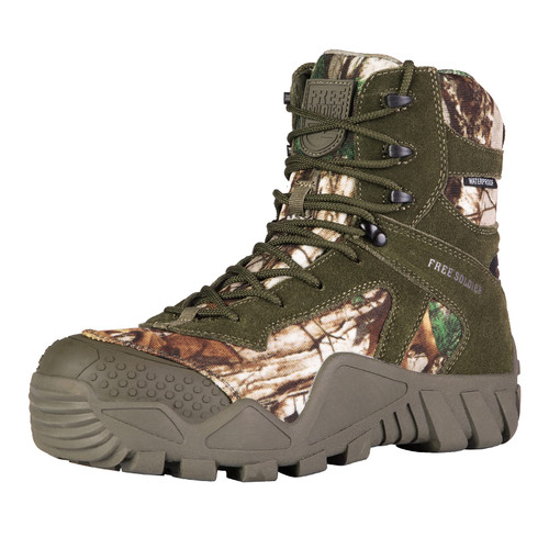 FREE SOLDIER Men's Waterproof Tactical Work Boots Hiking Boots Lightweight Military Boots Outdoor(Camo 13)