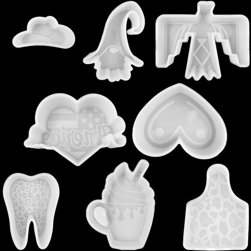 VONZK 8 Pcs Set Freshie Silicone Mold Car Freshie Mold for Aroma Beads DIY Handmade Freshies Mould (Gnome 8 Pcs Set)