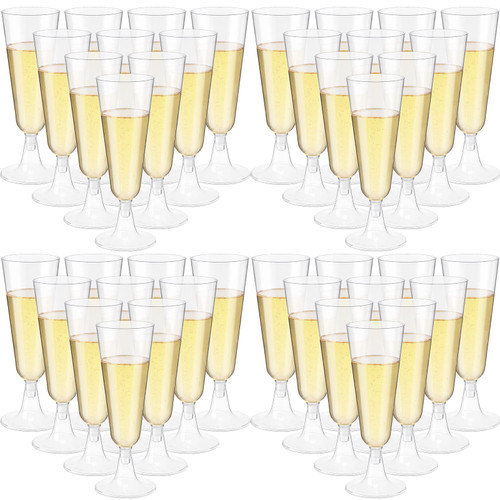 150 Pcs Champagne Flutes Plastic Champagne Glasses Clear Disposable Champagne Flutes Crystal Champagne Flutes Plastic Wine Glasses Plastic for Wedding Toasting Flutes Party Cocktail Cups (Clear)