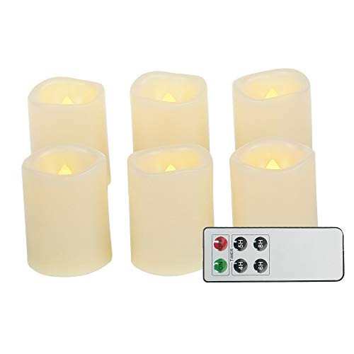 Battery Operated Powered Flameless LED Tea Lights with Remote Realistic Flickering Electric Fake Tealight Votive Candles for Home Décor Party Wedding Decorations 6 Pack Long Lasting Batteries Included