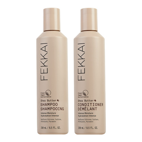 FEKKAI Shea Butter Intense Moisture Shampoo + Conditioner - 8.5 oz Bottle of Each - Provide Extreme Hydration, Tame Frizz & Repair Split Ends - Salon Grade, EWG Compliant, Vegan & Cruelty Free FEKKAI Shea Butter Intense Moisture Shampoo + Conditioner - 8.5 oz Bottle of Each - Provide Extreme Hydration, Tame Frizz & Repair Split Ends - Salon Grade, EWG Compliant, Vegan & Cruelty Free
