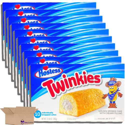 Original Twinkies Bulk Value Pack | Bundled by Tribeca Curations | 10 Count Box | Pack of 10 (100 Total Twinkies)