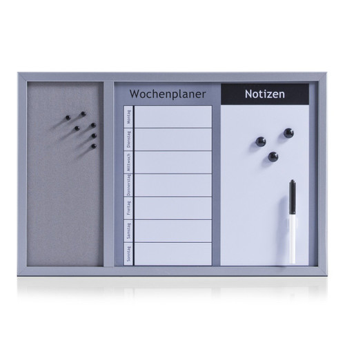 Zeller 11553 Combination 3 in 1 Board 60 x 40 Aluminium Grey