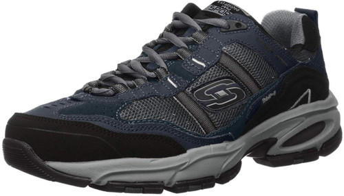 Skechers Sport Men's Vigor 2.0 Trait Memory Foam Sneaker, Navy/Grey, 13 XW US