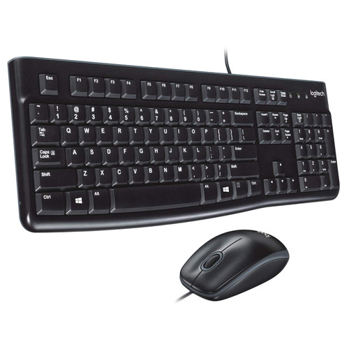 Logitech Desktop MK120 Durable, Comfortable, USB Mouse and Keyboard Combo Pack of 2