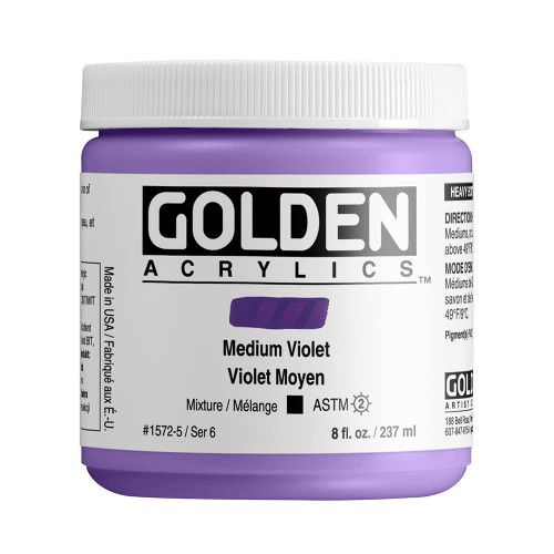 Golden Heavy Body Acrylic - Medium Violet 8oz jar